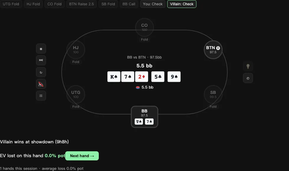 Table practice with decision-by-decision scoring